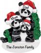 2022 unique family christmas ornaments - polyresin panda bear family ornament - personalized family of 3 decoration - ideal gifts for mom, dad, kids, grandma, grandpa - long-lasting family décor logo