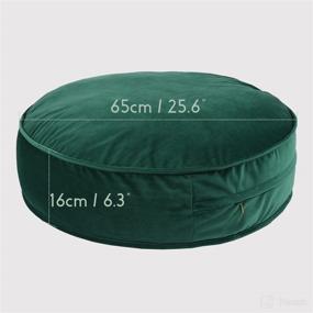 img 2 attached to YIUOR Velvet Pouf for Nursery - Soft Round Floor Cushion and Throw Pillow for Baby Room - Seat Mattress Bean Bag Chair for Reading Nook - Kids Decor Gift