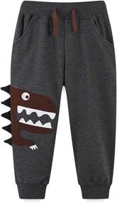 img 2 attached to Kids' REWANGOING Cartoon Drawstring Elastic Sweatpants: Comfy and Stylish Boys' Clothing