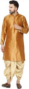 img 4 attached to Traditional Indian Menswear: Silk Blend Dhoti Kurta Set For A Classic Look