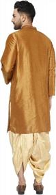 img 3 attached to Traditional Indian Menswear: Silk Blend Dhoti Kurta Set For A Classic Look