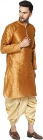 img 1 attached to Traditional Indian Menswear: Silk Blend Dhoti Kurta Set For A Classic Look