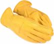 premium cowhide leather driver gloves for men - forney 53048 - large size logo