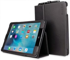 img 4 attached to Snugg IPad Air 2 Leather Smart Cover Case With Kick Stand And Built-In Stand - Black