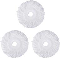 🧹 high-quality 3 pack spin mop head replacement - microfiber refill for 360° easy cleaning logo