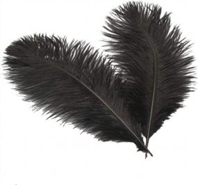 img 2 attached to Sowder 6-8Inch(15-20Cm) Ostrich Feathers Plume For Wedding Centerpieces Home Decoration Pack Of 10Pcs (Black)