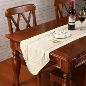 img 3 attached to Add A Touch Of Elegance To Your Holiday Table With Sattiyrch'S Luxury Christmas Knit Table Runner - Cream