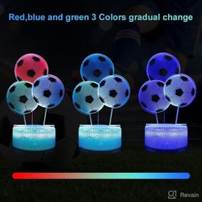 img 2 attached to ⚽ 3D Soccer Night Light: LED Illusion Football Table Desk Lamps for Sport Fan Boys and Girls - Decorative Lighting and Cool Toy Gift Idea