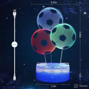 img 1 attached to ⚽ 3D Soccer Night Light: LED Illusion Football Table Desk Lamps for Sport Fan Boys and Girls - Decorative Lighting and Cool Toy Gift Idea