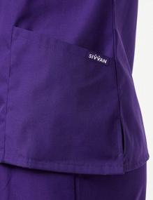 img 1 attached to SIVVAN Women'S Mock Wrap & Cargo Pants Scrub Set - Comfortable And Practical Workwear