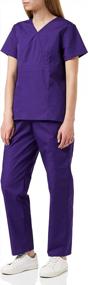 img 4 attached to SIVVAN Women'S Mock Wrap & Cargo Pants Scrub Set - Comfortable And Practical Workwear