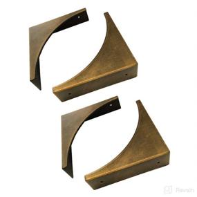 img 4 attached to 🔧 Pack of 4 Vintage Bronze Corner Protectors for Furniture - Metal Box Edge Safety Guards