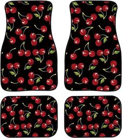 img 4 attached to 🍒 Aoopistc Cute Cherry Non-Slip Car Floor Mats 4-Pack - Durable Auto Foot Mats with Universal Fit for SUVs, Trucks, and Sedans