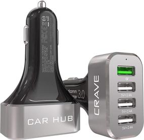 img 4 attached to 🔌 Crave CarHub 54W 4 Port USB Car Charger with Qualcomm Quick Charge 3.0 - Black