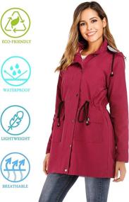 img 2 attached to DOSWODE Waterproof Raincoat Lightweight Windbreaker Women's Clothing via Coats, Jackets & Vests