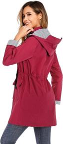 img 1 attached to DOSWODE Waterproof Raincoat Lightweight Windbreaker Women's Clothing via Coats, Jackets & Vests