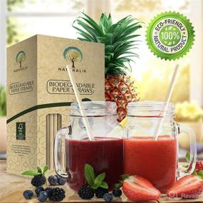 img 2 attached to 🥤 Naturalik 1000-Pack Extra Durable White Biodegradable Paper Straws - Eco-Friendly Bulk Drinking Straws for Juices, Restaurants, and Party Supplies, 7.7" (White, 300ct)