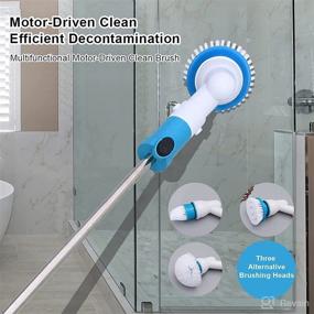 img 3 attached to 🧼 Adjustable Handle Shower Scrubber with Three Brushing Heads, Ideal for Kitchen and Bathroom Cleaning