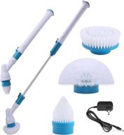 🧼 adjustable handle shower scrubber with three brushing heads, ideal for kitchen and bathroom cleaning logo