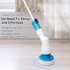 img 2 attached to 🧼 Adjustable Handle Shower Scrubber with Three Brushing Heads, Ideal for Kitchen and Bathroom Cleaning