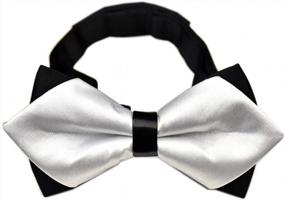 img 1 attached to Men'S Pre-Tied Bow Tie Solid Color Double Layer Adjustable Gift
