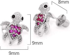 img 3 attached to 💎 Sterling Rhodium Zirconia Screwback Earrings: Exquisite Girls' Jewelry at Earrings Boutique