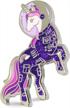 unicorn enamel pin astronaut purple unicorn in a space suit colorful lapel pin logo
