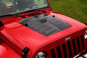 img 2 attached to 🔥 Rugged Ridge 17759.10 Black Hood Vent Insert for 2007-2018 Jeep Wrangler JK