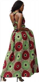 img 2 attached to Женское платье макси в ярком африканском принте - великолепное длинное платье Дашики