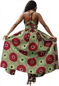 img 1 attached to Женское платье макси в ярком африканском принте - великолепное длинное платье Дашики