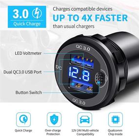 img 3 attached to 2 Pack Charge Charger Voltmeter Waterproof