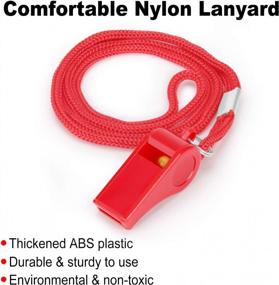 img 2 attached to Pack Of 12 Red Emergency Whistles With Lanyard - Super Loud Plastic Whistles For Self-Defense, Lifeguard, And Emergencies