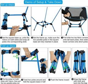 img 1 attached to MARCHWAY Ultralight Folding Camping Chair, Heavy Duty Portable Compact For Outdoor Camp, Travel, Beach, Picnic, Festival, Hiking, Lightweight Backpacking (Sky Blue)