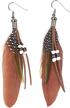 native feather dangle earrings for women long peacock boho hook earring logo