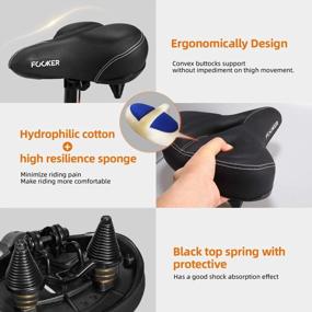 img 2 attached to Ride In Comfort With FOOKER Super Wide Memory Foam Bicycle Seat - Perfect For Bikes, Electric Bikes, And Indoor Cycling