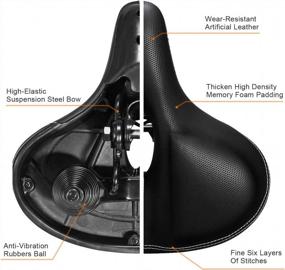 img 1 attached to Ride In Comfort With FOOKER Super Wide Memory Foam Bicycle Seat - Perfect For Bikes, Electric Bikes, And Indoor Cycling