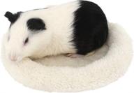 🐹 honggun® hamster nest: circular shaped, warm, soft, and washable bed mat for mice, guinea pigs, and small animals (l, creamy-white) logo