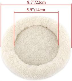 img 3 attached to 🐹 HongGun® Hamster Nest: Circular Shaped, Warm, Soft, and Washable Bed Mat for Mice, Guinea Pigs, and Small Animals (L, Creamy-White)