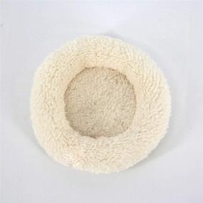 img 2 attached to 🐹 HongGun® Hamster Nest: Circular Shaped, Warm, Soft, and Washable Bed Mat for Mice, Guinea Pigs, and Small Animals (L, Creamy-White)