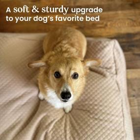 img 4 attached to Premium Medium-Sized Dog Bed Cover In Tan - Durable, Waterproof Quilted Material Made In USA By 4Knines