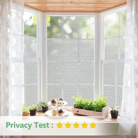 img 3 attached to Privacy Window Film Frosted Film For Glass No Glue Static Cling Anti-UV Window Sticker Decorative Window Paper For Home Office Living Room
