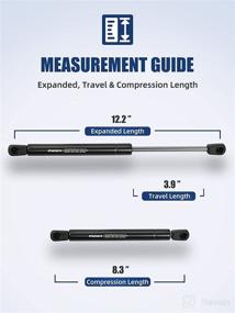 img 3 attached to 🔧 12 inch Gas Strut - 178N/40Lbs Universal Lift Support - 80 Lbs Force Per Set - Replacement for Camper Shell Shocks, Canopy, Tool Box, Truck Cap - OEM # C16-11028 (Pack of 2)