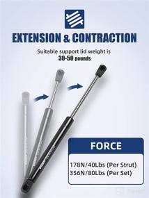 img 2 attached to 🔧 12 inch Gas Strut - 178N/40Lbs Universal Lift Support - 80 Lbs Force Per Set - Replacement for Camper Shell Shocks, Canopy, Tool Box, Truck Cap - OEM # C16-11028 (Pack of 2)