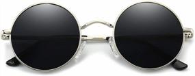 img 3 attached to Стильные солнцезащитные очки в металлическом круге в стиле ретро: поляризованные очки Dollger'S для мужчин и женщин