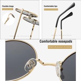 img 2 attached to Стильные солнцезащитные очки в металлическом круге в стиле ретро: поляризованные очки Dollger'S для мужчин и женщин