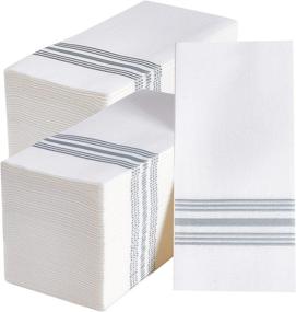 img 4 attached to 🧻 Premium 300-Pack Linen Feel Disposable Bathroom Guest Towels – Soft, Absorbent & Decorative Hand Towels for Parties, Dinners, Kitchen & Weddings