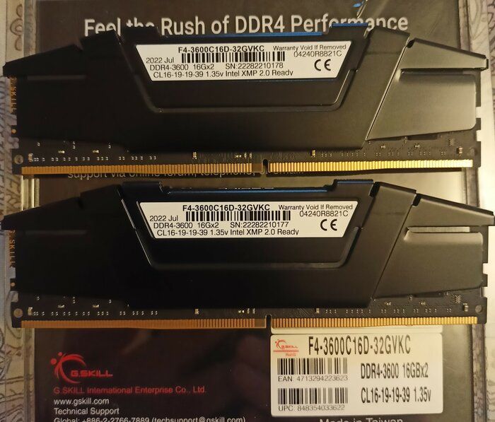 img 2 attached to G.Skill Ripjaws V Series 32GB (2 x 16GB) 💪 DDR4 3600 CL16-19-19-39 1.35V Dual Channel Desktop Memory Model F4-3600C16D-32GVKC review by Jnis Muinieks ᠌