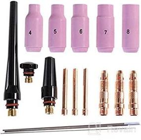 img 1 attached to 🔥 Alffun 17pcs TIG Welding Torch Kit: Collet Body Nozzle Set with Tungsten Electrode for wp-17/18/26 Torches