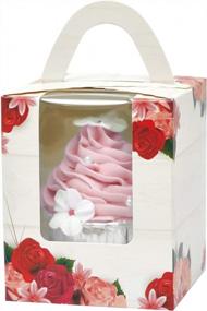 img 4 attached to 25 Easy Assembly Pop-Up Cupcake Boxes - Perfect For Mother'S Day Gift | Yotruth Choice Series Roses Single Boxes