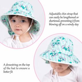 img 2 attached to Защитите своего малыша: шляпа от солнца UPF 50+ для младенцев и малышей с широкими полями и клапаном на шее